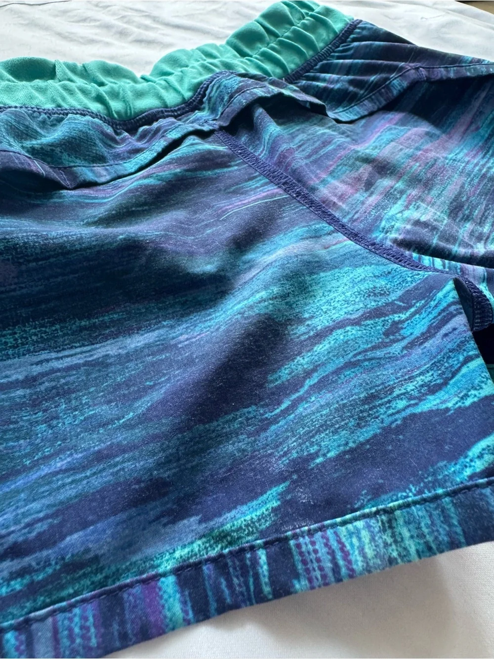 Ivivva Girls Speedy Running Shorts Size 7 Teal Green Teal Blue Purple Space Dye